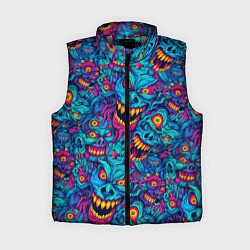 Женский жилет Неоновые монстры - graffiti art style pattern