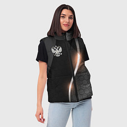 Женский жилет Герб России на темном фоне, цвет: 3D-красный — фото 2