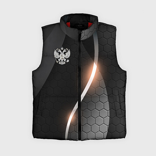 Женский жилет Герб России на темном фоне / 3D-Красный – фото 1