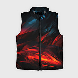 Женский жилет Red black abstract, цвет: 3D-светло-серый