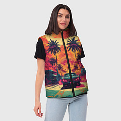 Женский жилет Летние путешествие на машине, цвет: 3D-светло-серый — фото 2