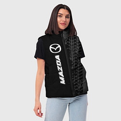Женский жилет Mazda speed на темном фоне со следами шин: по-верт, цвет: 3D-черный — фото 2