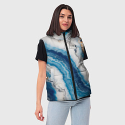 Женский жилет Узор волна голубой океанический агат, цвет: 3D-светло-серый — фото 2