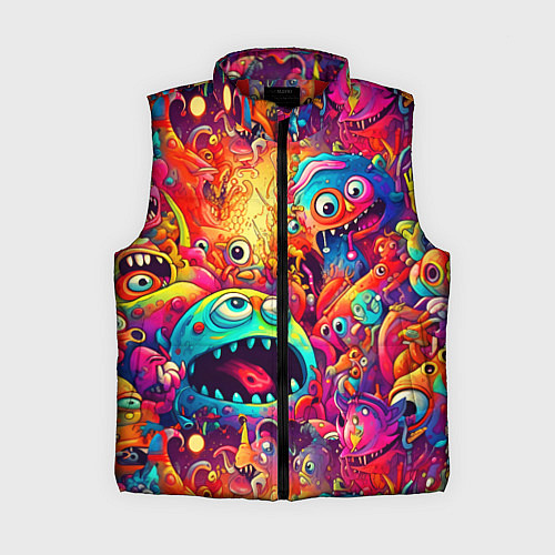 Женский жилет Кислотные чудики / 3D-Красный – фото 1