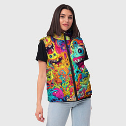Женский жилет Космические зубастые чудовища, цвет: 3D-черный — фото 2