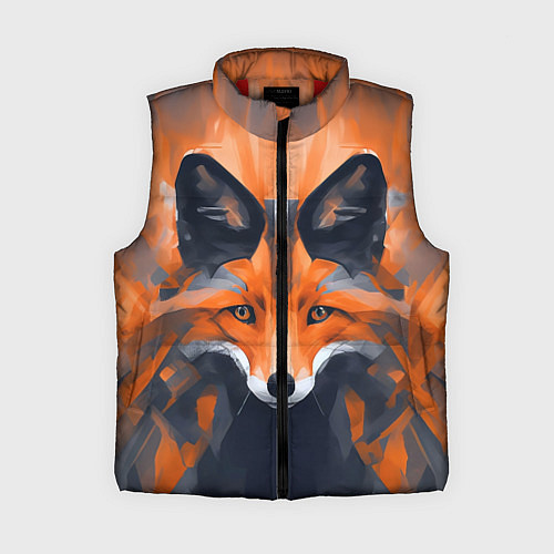 Женский жилет Нарисованная огненная лиса / 3D-Красный – фото 1