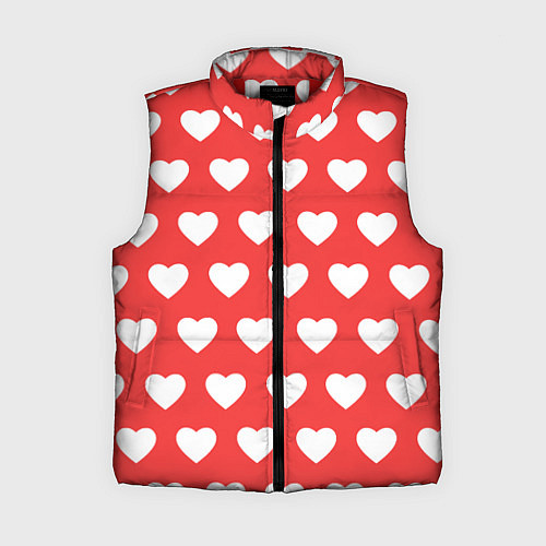 Женский жилет Сердечки на красном фоне / 3D-Красный – фото 1