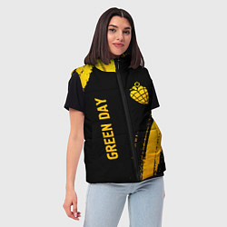 Женский жилет Green Day - gold gradient: надпись, символ, цвет: 3D-черный — фото 2