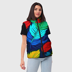 Женский жилет Яркие перья, цвет: 3D-светло-серый — фото 2