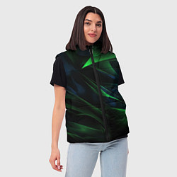 Женский жилет Dark green background, цвет: 3D-черный — фото 2