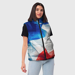 Женский жилет Абстракция в цветах флага РФ, цвет: 3D-красный — фото 2