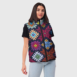 Женский жилет Орнамент удмуртский, цвет: 3D-красный — фото 2