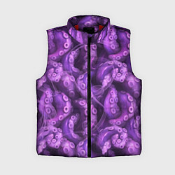 Женский жилет Фиолетовые щупальца и дым, цвет: 3D-красный