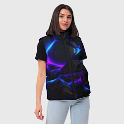 Женский жилет Крупные неоновые объекты, цвет: 3D-светло-серый — фото 2