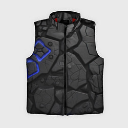 Женский жилет Черные плиты с синей вставкой, цвет: 3D-красный