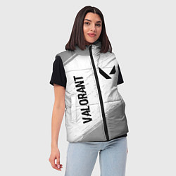 Женский жилет Valorant glitch на светлом фоне: надпись, символ, цвет: 3D-черный — фото 2