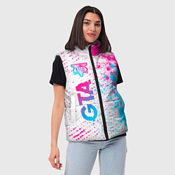 Женский жилет GTA neon gradient style: по-вертикали, цвет: 3D-черный — фото 2