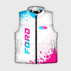 Женский жилет Ford neon gradient style: надпись, символ, цвет: 3D-черный