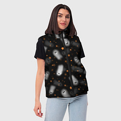 Женский жилет Милые привидения - паттерн, цвет: 3D-черный — фото 2