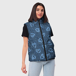 Женский жилет Hearts on denim, цвет: 3D-светло-серый — фото 2