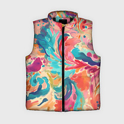 Женский жилет Акварельная абстракция, цвет: 3D-черный