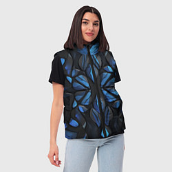 Женский жилет Синие объемные узоры, цвет: 3D-светло-серый — фото 2