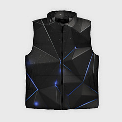 Женский жилет Black geometry texture, цвет: 3D-светло-серый