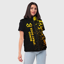 Женский жилет Bungo Stray Dogs - gold gradient: по-вертикали, цвет: 3D-черный — фото 2