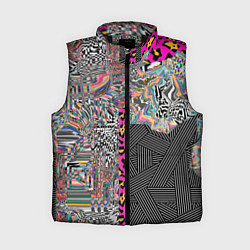 Женский жилет Яркая абстракция Nikaleona, цвет: 3D-черный