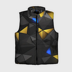 Женский жилет Black yellow geometry, цвет: 3D-светло-серый