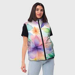 Женский жилет Акварельные цветы - нейросеть, цвет: 3D-черный — фото 2