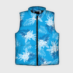 Женский жилет Синие цветы - Vice city - new ver, цвет: 3D-черный