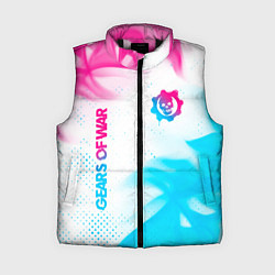 Женский жилет Gears of War neon gradient style: надпись, символ, цвет: 3D-черный