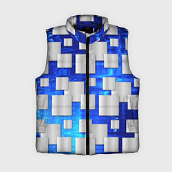 Женский жилет Стальные квадраты, цвет: 3D-черный