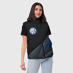 Женский жилет Фольцваген - синяя броня, цвет: 3D-красный — фото 2