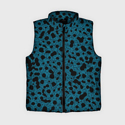 Женский жилет Пятнистый паттерн бирюзовый, цвет: 3D-черный