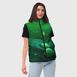 Женский жилет Зеленые выпуклые шары текстура, цвет: 3D-красный — фото 2