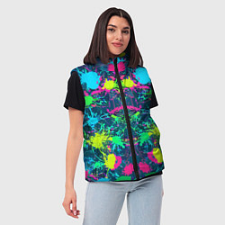 Женский жилет Colorful blots - expressionism - vogue, цвет: 3D-черный — фото 2
