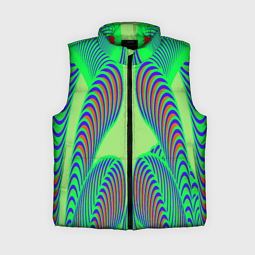Женский жилет Сине-зеленые изгибы / 3D-Красный – фото 1