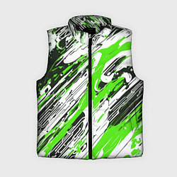 Женский жилет Спонтанные брызги зелёные, цвет: 3D-черный