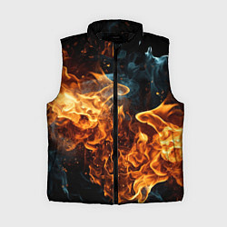 Женский жилет Пламя огня фон, цвет: 3D-черный