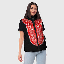 Женский жилет Красный орнамент в руском стиле, цвет: 3D-красный — фото 2