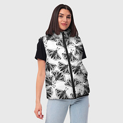 Женский жилет Butterflies - gothic pattern, цвет: 3D-черный — фото 2