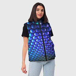 Женский жилет Цветные соты - объемная абстракция, цвет: 3D-черный — фото 2