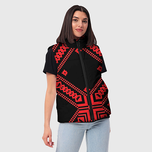 Женский жилет Национальный черный / 3D-Светло-серый – фото 3