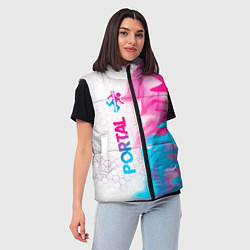 Женский жилет Portal neon gradient style: по-вертикали, цвет: 3D-черный — фото 2