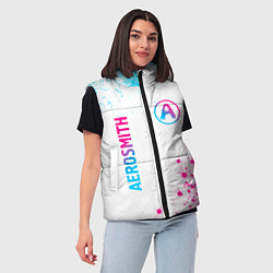 Женский жилет Aerosmith neon gradient style: надпись, символ, цвет: 3D-черный — фото 2