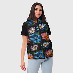 Женский жилет Капли на цветах, цвет: 3D-красный — фото 2