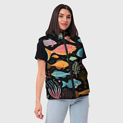 Женский жилет Фолк-арт рыбовы, цвет: 3D-светло-серый — фото 2