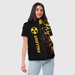 Женский жилет Fallout - gold gradient: по-вертикали, цвет: 3D-черный — фото 2